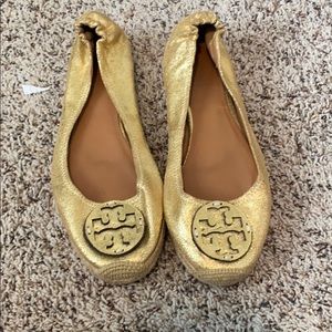 Tory Burch Flats Gold with rope detail